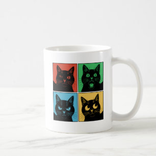 Mug Chats noirs drôles rétro vintage curieux