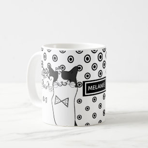 Mug Chats pointillés mignons dans l'amour personnalisé