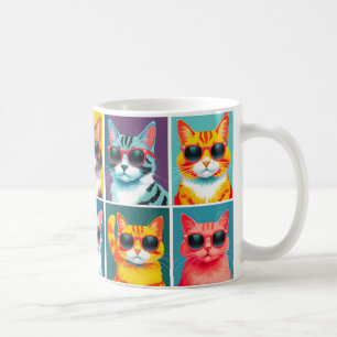 Mug Chats vintages des années 90 en lunettes de soleil