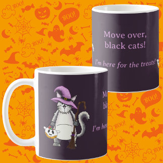 Mug Chatte Blanche Sorcière Drôle Café Halloween