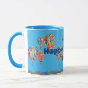 Mug Chaud Air Balloon Aquarelle Garçons Anniversaire M