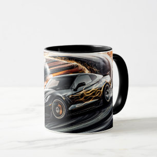 Mug Chauffage de voiture sport noir haute vitesse
