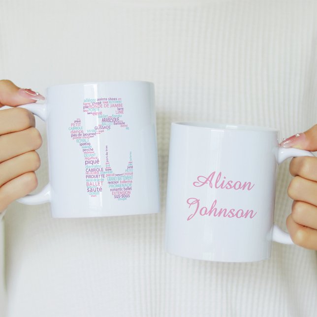 Mug Chaussure de ballet rose et Aqua (Créateur téléchargé)