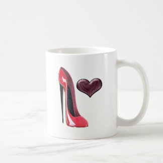 Mug Chaussure et coeur stylets rouges