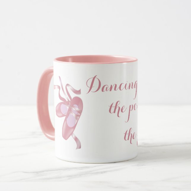 Mug Chaussures de ballet rose, la danse est la poésie  (Devant gauche)