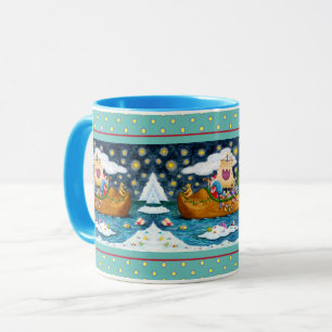 MUG CHAUSSURES NÉERLANDAISES PÈRE NOËL SHIP, ICEBERGS,