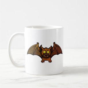 Mug Chauve-souris brune mignonne aux yeux jaunes et cr