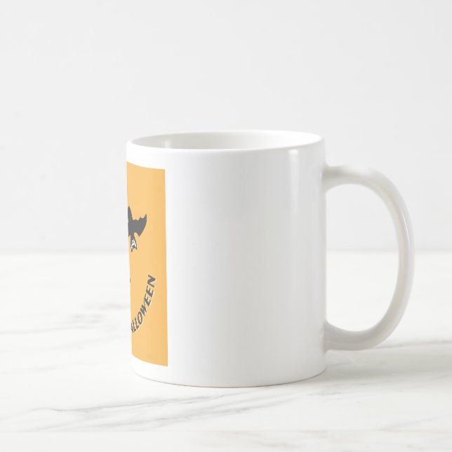 Mug Chauve-souris de Halloween Carré orange (Droite)