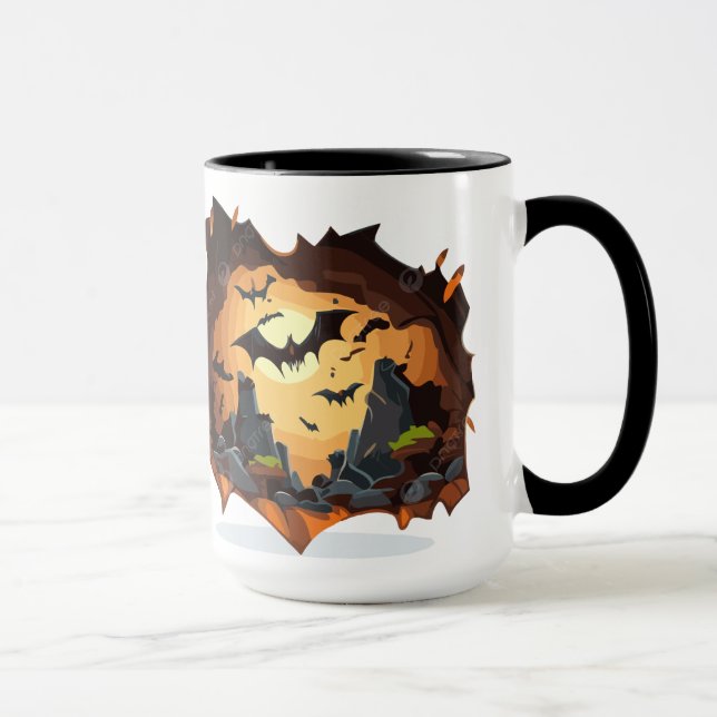 Mug Chauve-souris d'Halloween sortant (Droite)