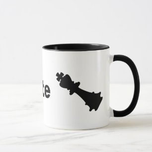 Mug "Check Mate" avec Mark rouge et Roi des échecs