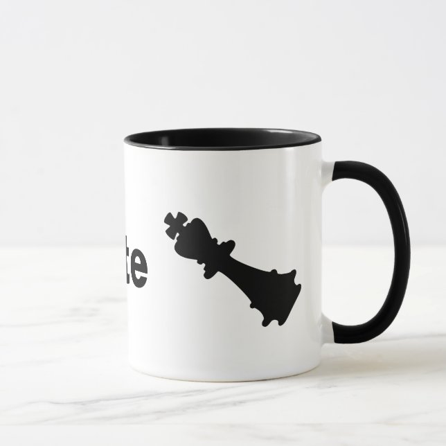 Mug "Check Mate" avec Mark rouge et Roi des échecs (Droite)