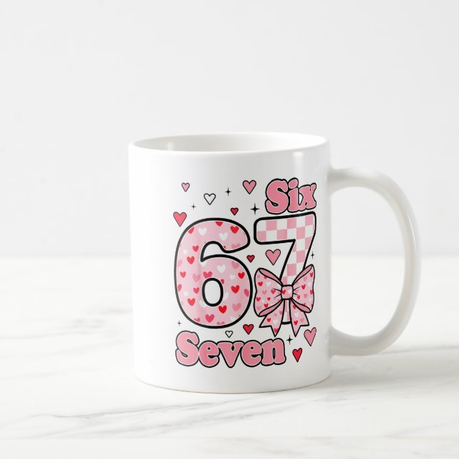 Mug Checkered Valentine Cute Six Seven 6 7 Meme Teens  (Droite)