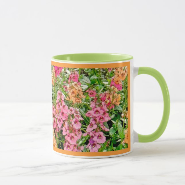 MUG CHEERY PEACH, JARDIN À FLEURS ROSE ET VERTE (Droite)