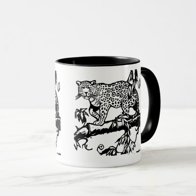 Mug Cheetah Wild Animal Design - Gros Chat étonnant (Devant droit)