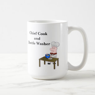 Mug Chef de dessin, "Chef cuisinier et lave-bouteilles