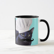 Chef italien, chat noir