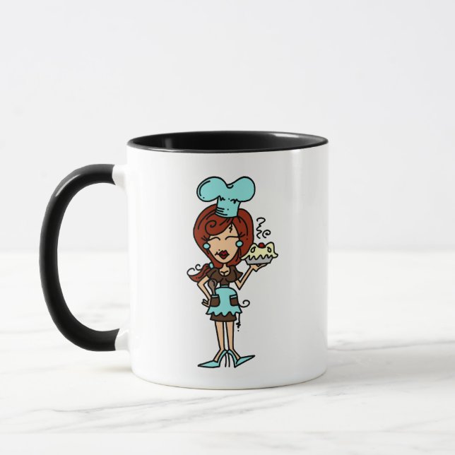 Mug Chef pâtisserie féminine - T-shirts et cadeaux de  (Gauche)