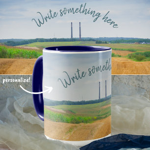 Mug Cheminées d'usine avec champ jaune
