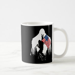 Mug Chemise à pied - Bigfoot Sasquatch Drapeau américa