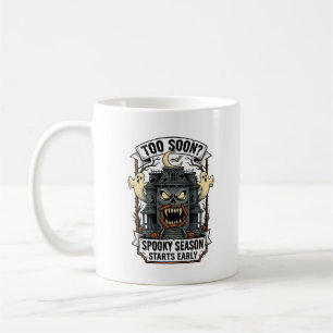 Mug Chemise de saison effrayante Gravure vintage Hallo