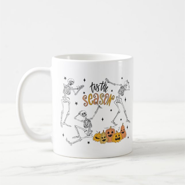 Mug Chemise d'Halloween rétro, Drôle crâne d'Halloween (Gauche)