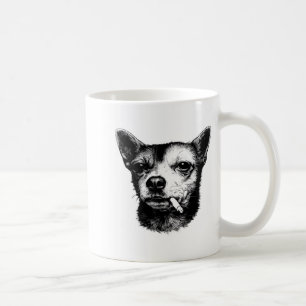 Mug Chemise drôle Chien Chihuahua fumant une cigarette