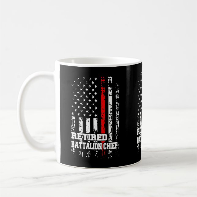 Mug Chemise en chef du bataillon à la retraite Pompier (Gauche)