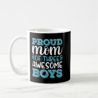 Mug Chemise Maman Garçon Pour Femmes, Maman Fière De 3