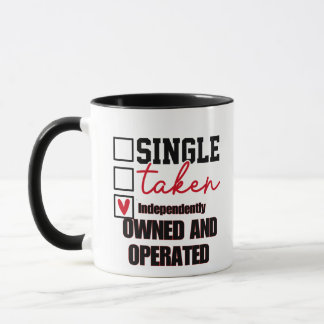 Mug chemise T-shirt femme célibataire et aimant ça - f
