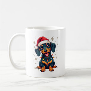 Mug Chemises de Noël de l'arbre de chiens de teckel Ca
