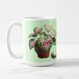 Mug Chenille et feuilles en forme de cœur