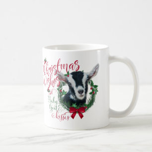 Mug CHÈQUE voeux de Noël Bébé Chèvre Baisers Alpin