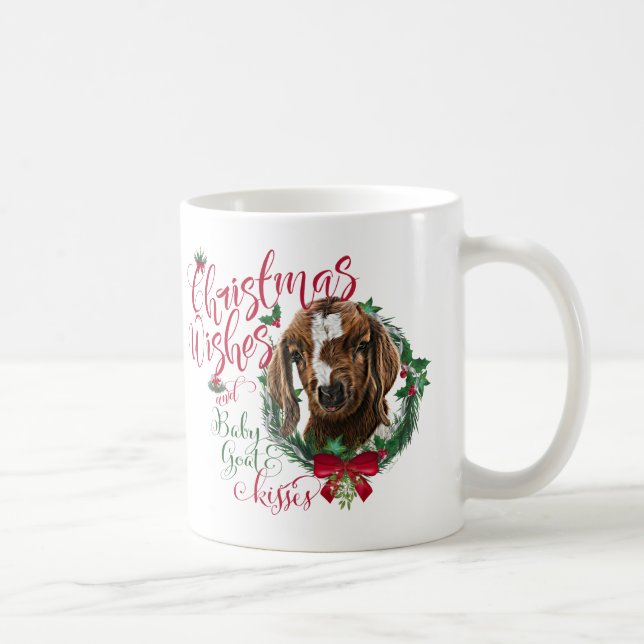 Mug CHÈQUE | voeux de Noël Bébé Chèvre Baisers Boer (Droite)