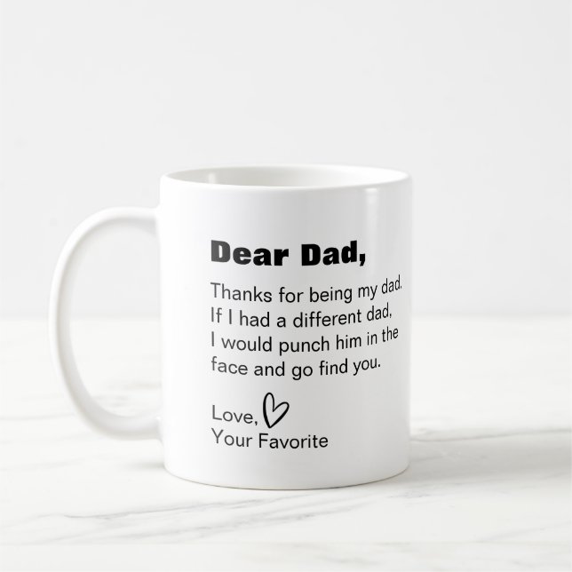 Mug Cher papa, merci d'être mon père humour drôle (Gauche)