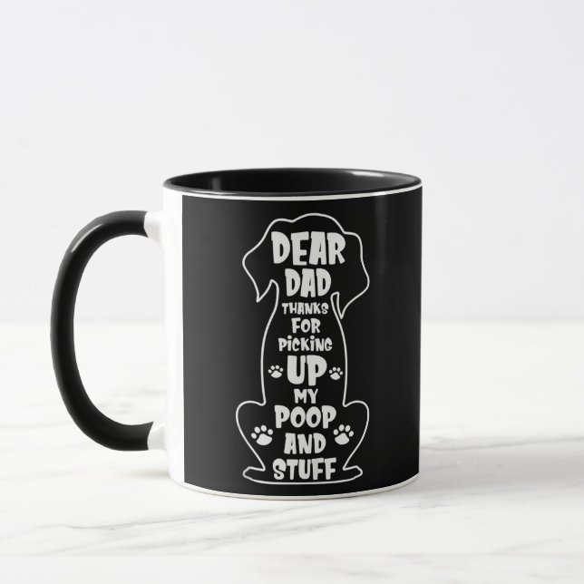 Mug Cher Père Merci D'Avoir Ramassé Mon Poop Heureux (Gauche)