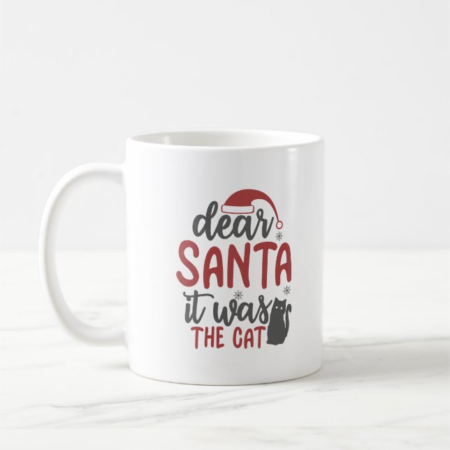 Mug Cher Père Noël c'était le chat Personnalisé (Gauche)