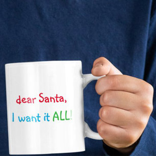 Mug Cher Père Noël Je Veux Tout Humour Drôle Chocolat 