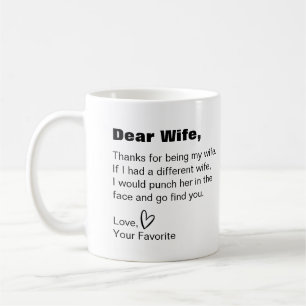 Mug Chère femme, merci d'être ma femme, mon humour drô