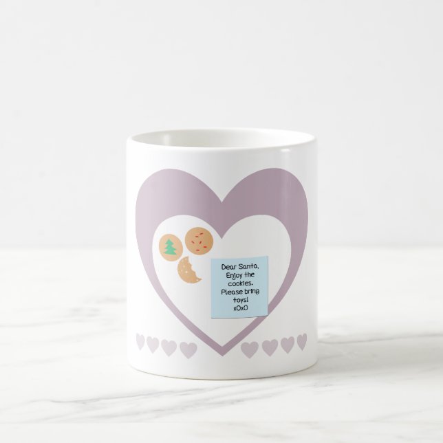 Mug Chers cookies Père Noël Apportez des jouets Coeurs (Centre)