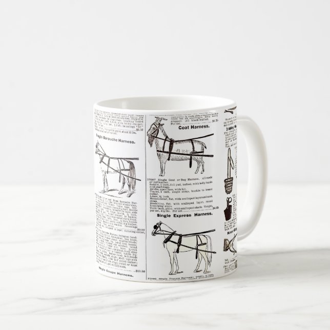 Mug Cheval Antique Publicité Journal Art (Devant droit)