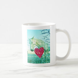 Mug Cheval Blanc Coeur Rouge Saint Valentin