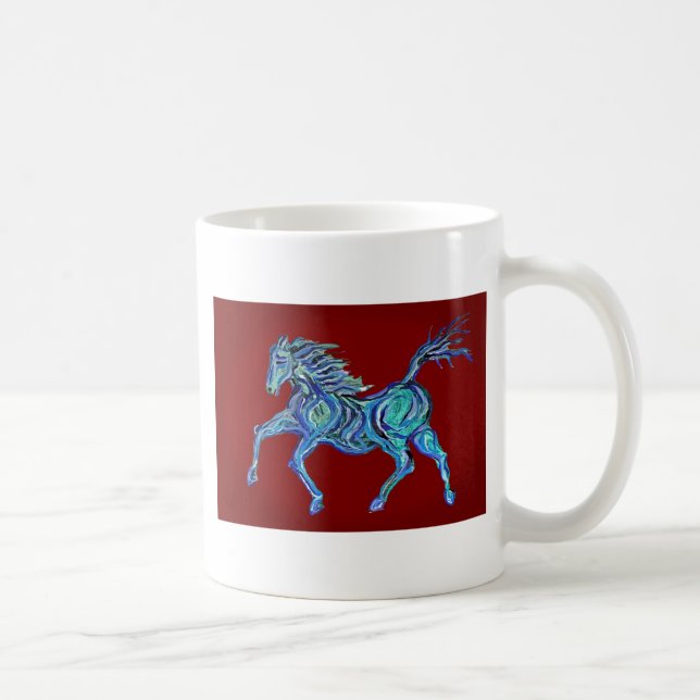 Mug Cheval bleu peint (Droite)