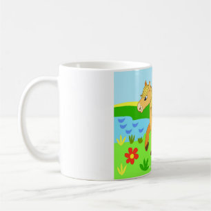 Mug cheval de dessin animé, illustration pour enfants