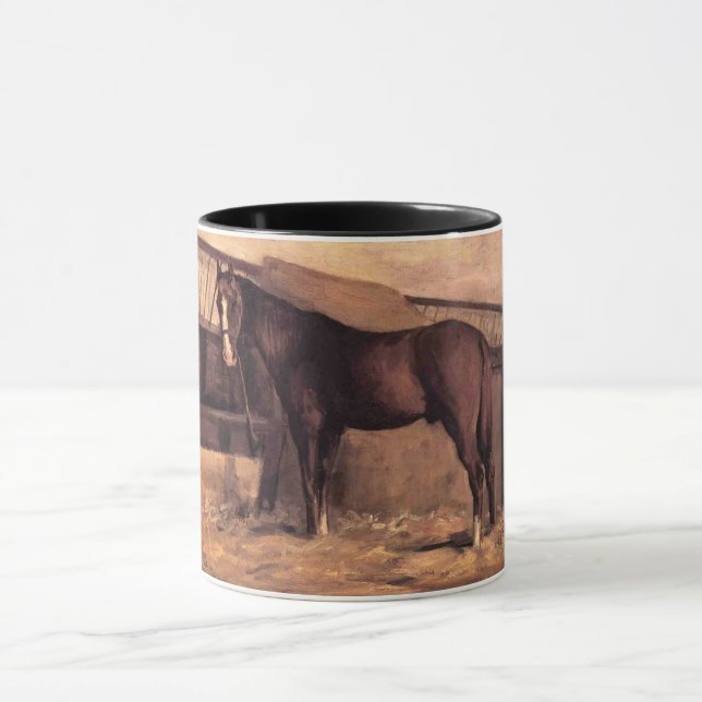 Mug Cheval de la baie rougeâtre sur les tables (Centre)