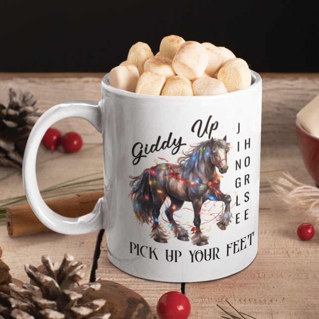 Mug Cheval de Noël occidental Giddy Up (Créateur téléchargé)