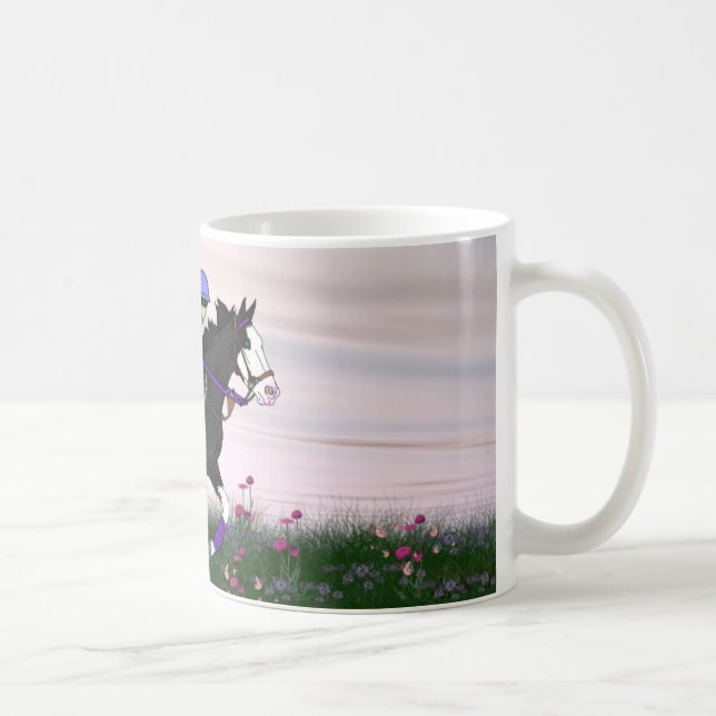 Mug Cheval et cavalier de peinture à visage chauve (Droite)