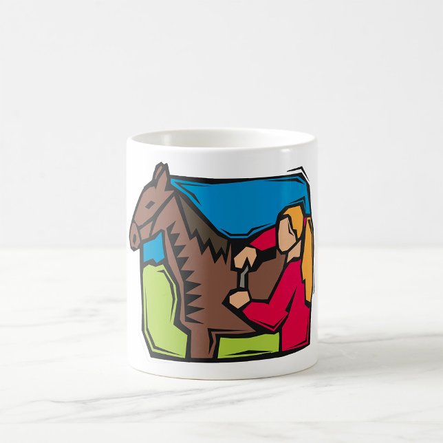 Mug Cheval Et Ferme Fille (Créateur téléchargé)