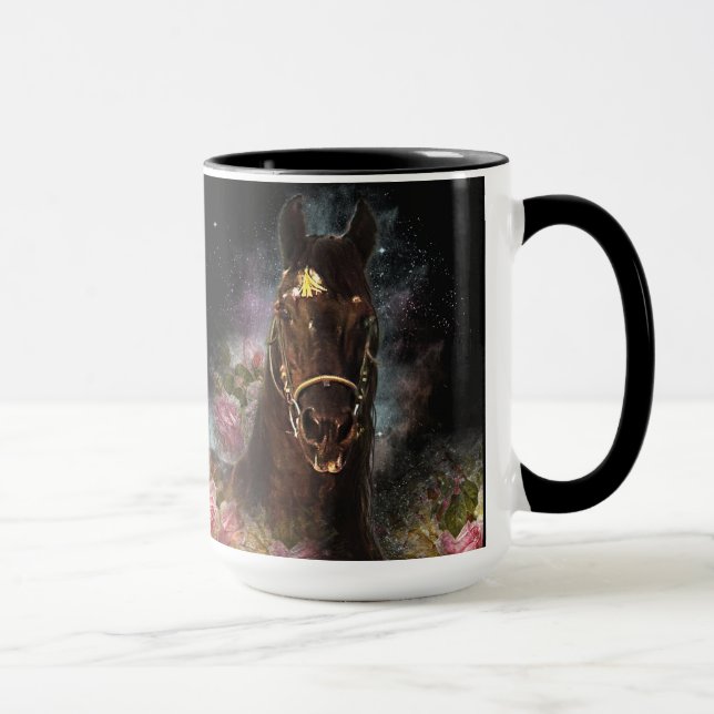 Mug Cheval friésien de Beauté Noire - Mug, Coupe (Droite)