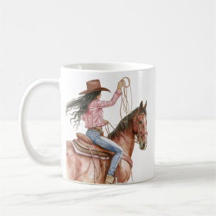 Mug Cheval noir Cheveux rose Brown