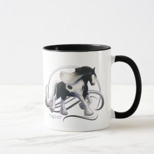 Mug Cheval noir Tobiano Gypsy Vanner